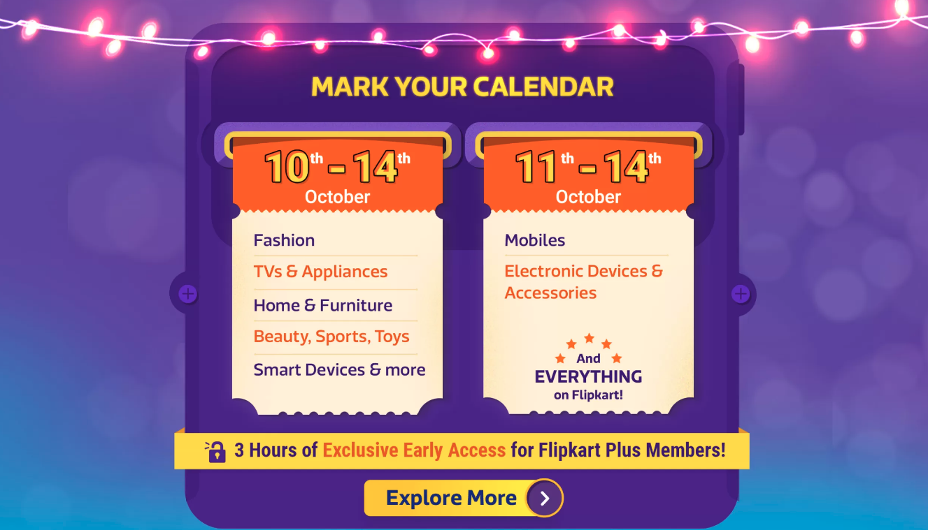 Flipkart Big Billion Day Sale (10-14 Oct)