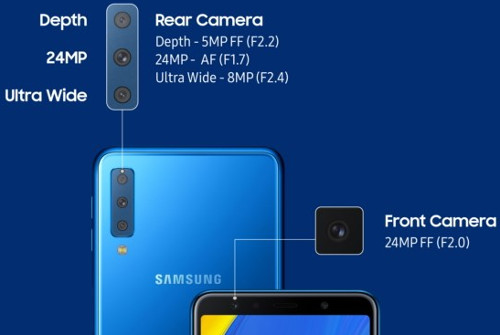 samsung galaxy A7 2018 triple set of rear cameras