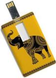 100yellow 8GB Credit Card Shape Elephant Printed Elegant Pen Drive 8 GB Pen Drive