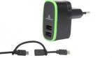 Acromax 2A / Fast Charging With 2in1 Cable, Dual USB Mobile Charger