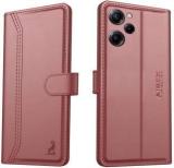 Aibex Flip Cover For Xiaomi Redmi 12 4G|Vegan PU Leather |Foldable Stand & Pocket |Magnetic Closure (Cases With Holder, Pack Of: 1)