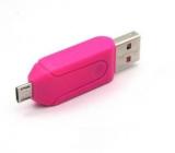 Bb4 USB 2.0 + Micro USB OTG SD T Flash Adapter For Cell Phones PC Card Reader