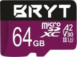 Bryt High Capacity Micro SD Card 64 GB MicroSDXC Class 10 130 MB/s Memory Card