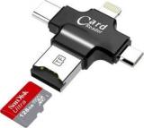 Buy Genuine 4 In 1 OTG Card Reader Four Ports / Lightning + Type C + Micro USB + USB Card Reader / Micro USB, Card Reader