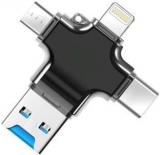 Buy Genuine Card Reader, 4 In 1 Multifunction Micro SD Card Reader With Type C USB Lightning Connector OTG HUB Adapter, TF Flash Memory Card Adapter For IOS, IPhone, IPad, Mac, PC, Android Phones Card Reader