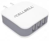 Cellbell Supercharger 3.4amp/17watts/3USB Universal Wall Charger Adapter With Micro USB Cable Mobile Charger (Cable Included)