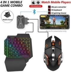 Confiavel One Hand Non Mechanical Gaming Keyboard and Backlit Mouse Combo Bluetooth Gaming Keyboard