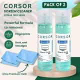 Corsor CS9 Pack Of 2 Screen Cleaner Spray Kit With Premium Microfiber Cloth For Computers, Mobiles, Laptops, Gaming