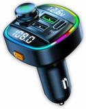 Crust CS45 Black V5.0 Car Bluetooth Device With FM Transmitter, Car Charger, Audio Receiver, MP3 Player, Adapter Dongle, Transmitter (Pd 20w + Qc3.0)