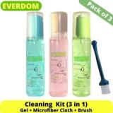 Everdom EVRD 300 100ML Liquid Cleaning Gel With Cloth And Brush Pack Of 3 For Gaming, Mobiles, Laptops, Computers