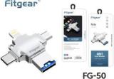 Fitgear FG 50 Metal 4 In 1 OTG Card Reader : Lightning + Type C + Micro USB + USB 3.0 Card Reader