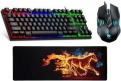 Fku Mechanical Gaming Keyboard N HORSE Mouse Pad [900x400] & Wired Gaming Mouse Wired USB Gaming Keyboard