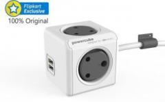 Friendskart Powercube 2 USB Port With 4 Socket And 1.5m Wire Mobile Charger