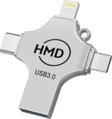 Hmd 1 TB 4 in 1 Pen Drive For iOS & Android Compatible with iPhone, iPad, Android, PC 1 TB OTG Drive (Type A to Type C)