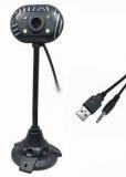 House Of Sensation 4 LED Lights 8.0 Mega Pixels Driverless USB 2.0 Webcam PC Web Camera With Microphone Pack Of 1 Webcam