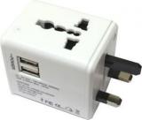 Leotech UNIVERSAL TRAVEL ADAPTOR WITH USB WHITE Worldwide Adaptor