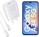 Mak 25 W Supercharge 3.1 A Wall Charger For Mobile With Detachable Cable (Compatible For Galaxy A34 5G & Other Devices, Cable Included)