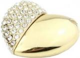 Microware Golden Metal Heart Shape 16 GB Pen Drive