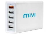 Mivi Desktop USB Charging Station HUB: [ Qualcomm Quick Charge 3.0 Certified] 5 Port 8A USB Turbo Charging Adapter With Fast Charging And Turbo Charging Compatible With All Mobiles, Tablets And More Mobile Charger