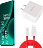 Otricx 80 W VOOC 6 A Wall Charger for Mobile with Detachable Cable (COMPATIBLE FOR ONE PLUS NORD CE 3 5G, 80 W QUICK CHARGING/ WARP CHARGING, Cable Included)