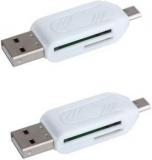 Oxza PACK OF 2 USB 2.0 + Micro USB OTG SD T Flash Adapter For Cell Phone PC Card Reader