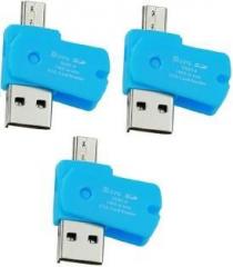 Oxza Pack of 3 Pro Series USB 2.0 TWO IN ONE Micro SD OTG ADAPTOR Card Reader