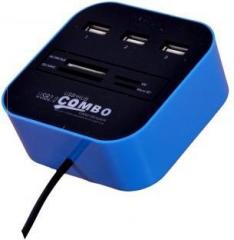 Praish Digi+ Combo Card Reader And 3 Port USB Hub All In One Combo Card Reader & 3 Port USB 2.0 Hub With LED Light Card Reader