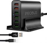 Probus Quick Charge 3.0 Fast Charging USB HUB 6 Port 12A Charging Station USB Qualcomm Turbo Wall Charger Adapter Fast Mobile Charger (Cable Included)