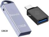 Realstic USB Flash Silver Pen Drive 128 GB With Type C Otg 128 GB Pen Drive