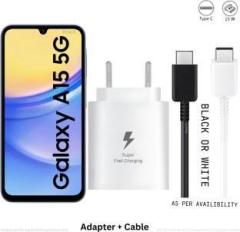 Roarx 25 W PD 3 A Wall Charger for Mobile with Detachable Cable (Fast Charger for Samsung Galaxy A15 5g Charger Adapter, Cable Included)