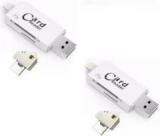 Roq Set Of 2x 3 IN 1 With Lightning + USB + Mobile Flash Drive Card Reader