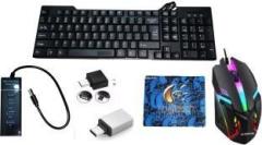 Rsg PRODOT 5D COMBO KEYBOARD, RGB MOUSE, USB HUB, MOUSEPAD, HDMI, TYPE C & V8 OTGP Wired USB Multi device Keyboard