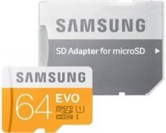 Samsung Evo 64 GB MicroSDXC Class 10 100 MB/s Memory Card (With Adapter)