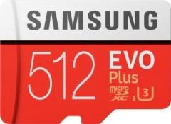 Samsung Evo Plus 512 GB MicroSDXC Class 10 100 Mbps Memory Card (With Adapter)