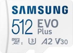 Samsung Evo Plus 512 GB MicroSDXC Class 10 130 MB/s Memory Card (With Adapter)