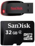 Sandisk 32 GB Micro SDHC Class 4 And Cruzer Blade 16 GB Pen Drive