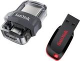 Sandisk Dual 3.0 OTG + Cruzer Blade Flash Drive Usb 32 GB Pen Drive