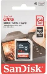 Sandisk UHS 1 64 GB SDXC Class 10 100 MB/s Memory Card