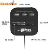 Scalebee All In One 3 Port USB 2.0 Big Combo HUB With Card Reader Support Micro SDHC MMC Card Reader