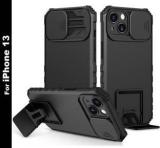 Shieldtech Back Cover For IPhone 13, Sliding Camera Shield & Stereoscopic Holder 360 Protection Mobile Phone Case (Cases With Holder, Pack Of: 1)