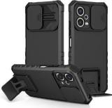 Shieldtech Back Cover For Redmi Note 12 5G, Sliding CamShield & Stereoscopic Holder 360 Protection Mobile Phone Case (Cases With Holder, Pack Of: 1)