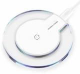 Techgear Standard Ultra Slim Round Shape Fantasy Crystal Clear Wireless Charging Stand Pad With LED Lighting Charging Pad