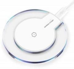 Techgear Standard Ultra Slim round Shape Fantasy Crystal Clear Wireless Charging stand Pad with LED lighting Charging Pad