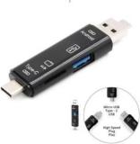 Techgear USB Type C, 5 In 1 Type C/USB/Micro USB SD TF Memory Card Reader OTG Adapter Card Reader