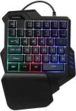 Techguy4u One Handed Gaming Keyboard 35 Keys Portable Mini Gaming Keypad Ergonomic Game Controller for PC PS4 Gamer Wired USB Gaming Keyboard Wired USB Gaming Keyboard