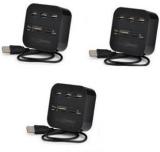 Technigent SET OF 3 COMBO HUB All In One With 3 Ports For SD/MMC/M2/MS [BLACK] Multi Card Reader