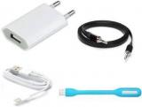 Techone+ Apple Iphone 5 5S 6 6Plus + Aux Cable + Usb Led Light Mobile Charger