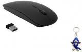 Terabyte Ultra Slim Black Wireless Optical Mouse (With Free Key Chain, USB)