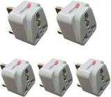 Tuscan TSC 104 Pack Of 5 UK Flat Pin Plug Universal Travel Adaptor Worldwide Adaptor