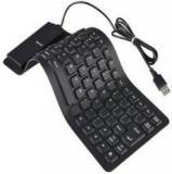 Vu4 109 Keys With Numeric Keys Silicone Rubber Waterproof Flexible Foldable Wired USB Laptop Keyboard